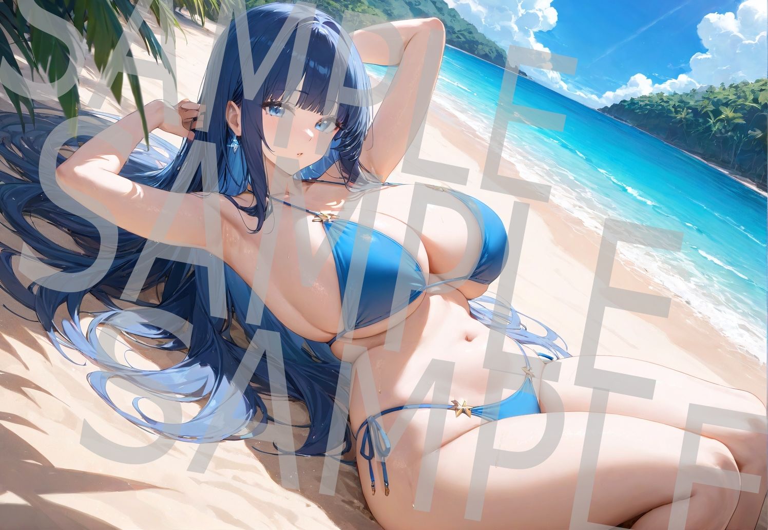 サンプル画像4:【高精細、高画質】水着美女 AIイラスト集 全100枚(アラレ) [d_448070]