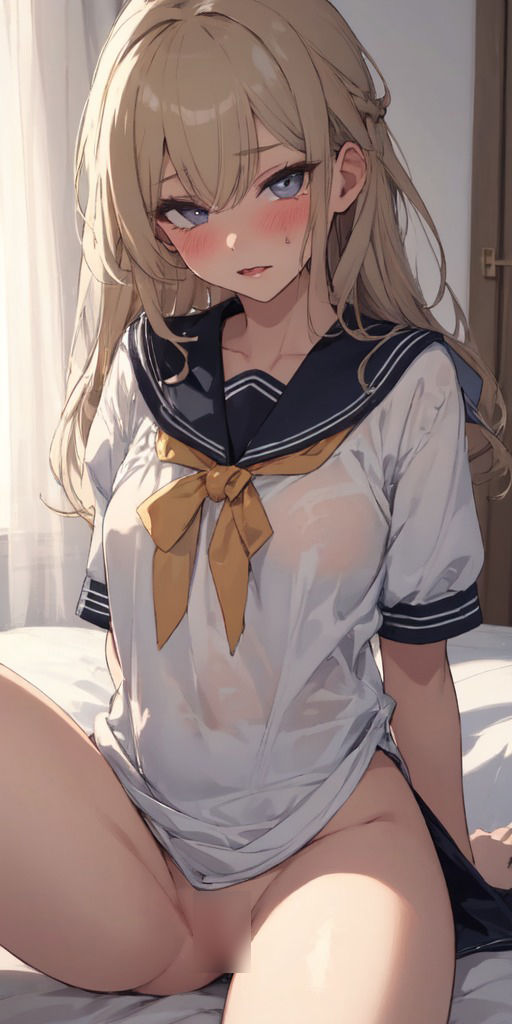 サンプル画像4:【187枚】金髪セーラー美少女のすじまんと中出し(紺色ドリーム) [d_448396]