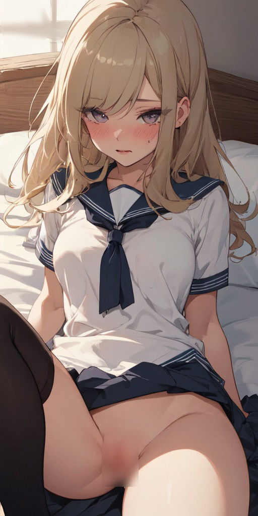 【187枚】金髪セーラー美少女のすじまんと中出しのサンプル画像 6