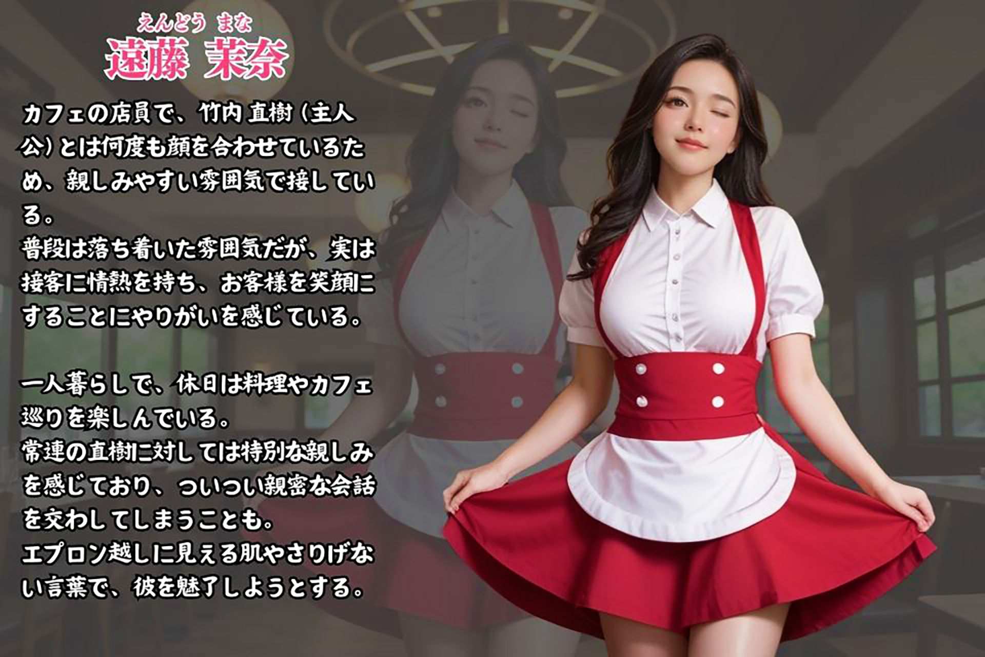 サンプル画像4:巨乳ウェイトレス エプロンの下の秘密【セリフ/擬音付き】(夜の娯楽) [d_448401]