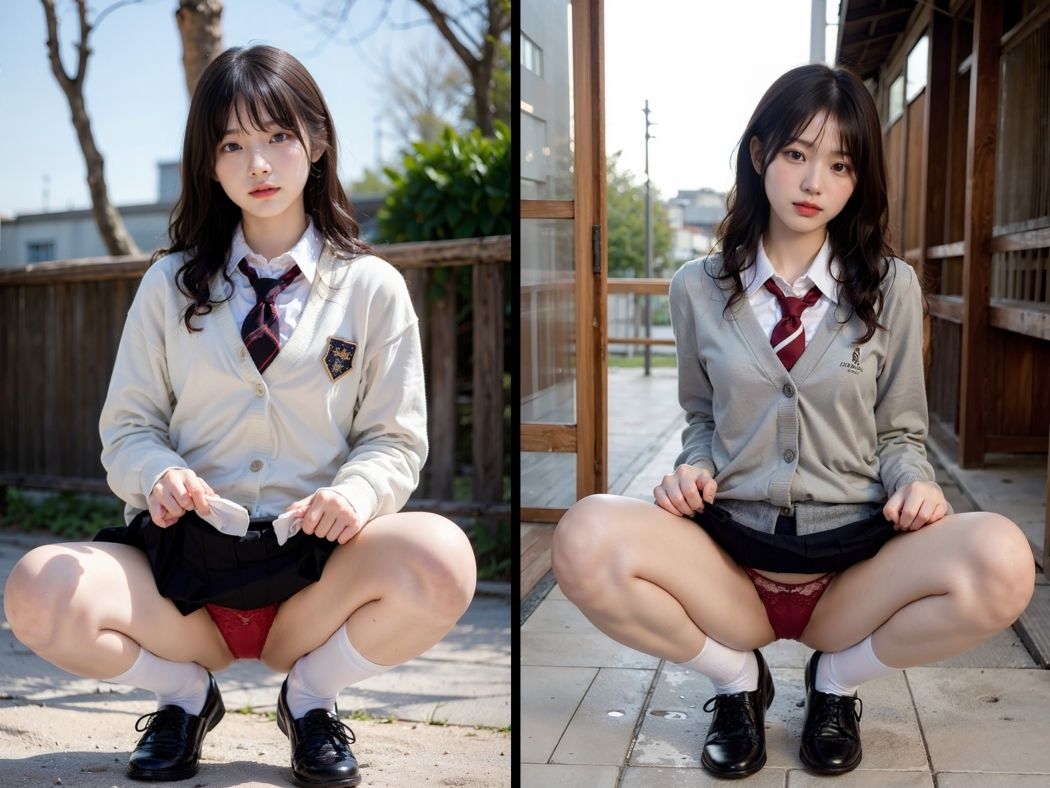 サンプル画像4:女子校生開脚学園(AIの日常キリトリ研究所) [d_448406]