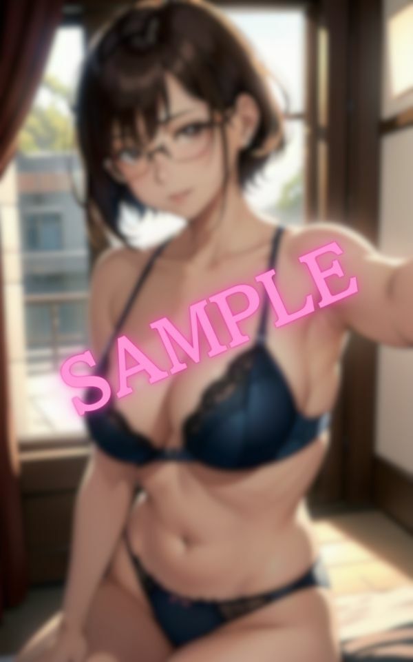 サンプル画像2:エロ下着と知的メガネ？ギャップ最強の巨乳美女(AIエロエロクラブ) [d_448525]