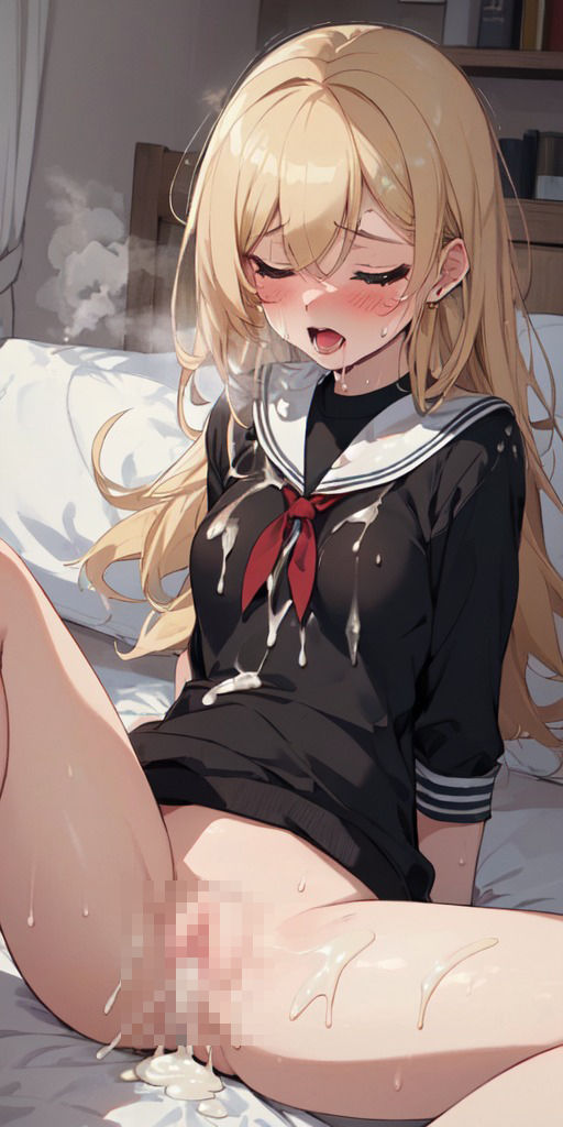 サンプル画像2:【50枚】金髪制服美少女にドクドク中出し(紺色ドリーム) [d_448861]