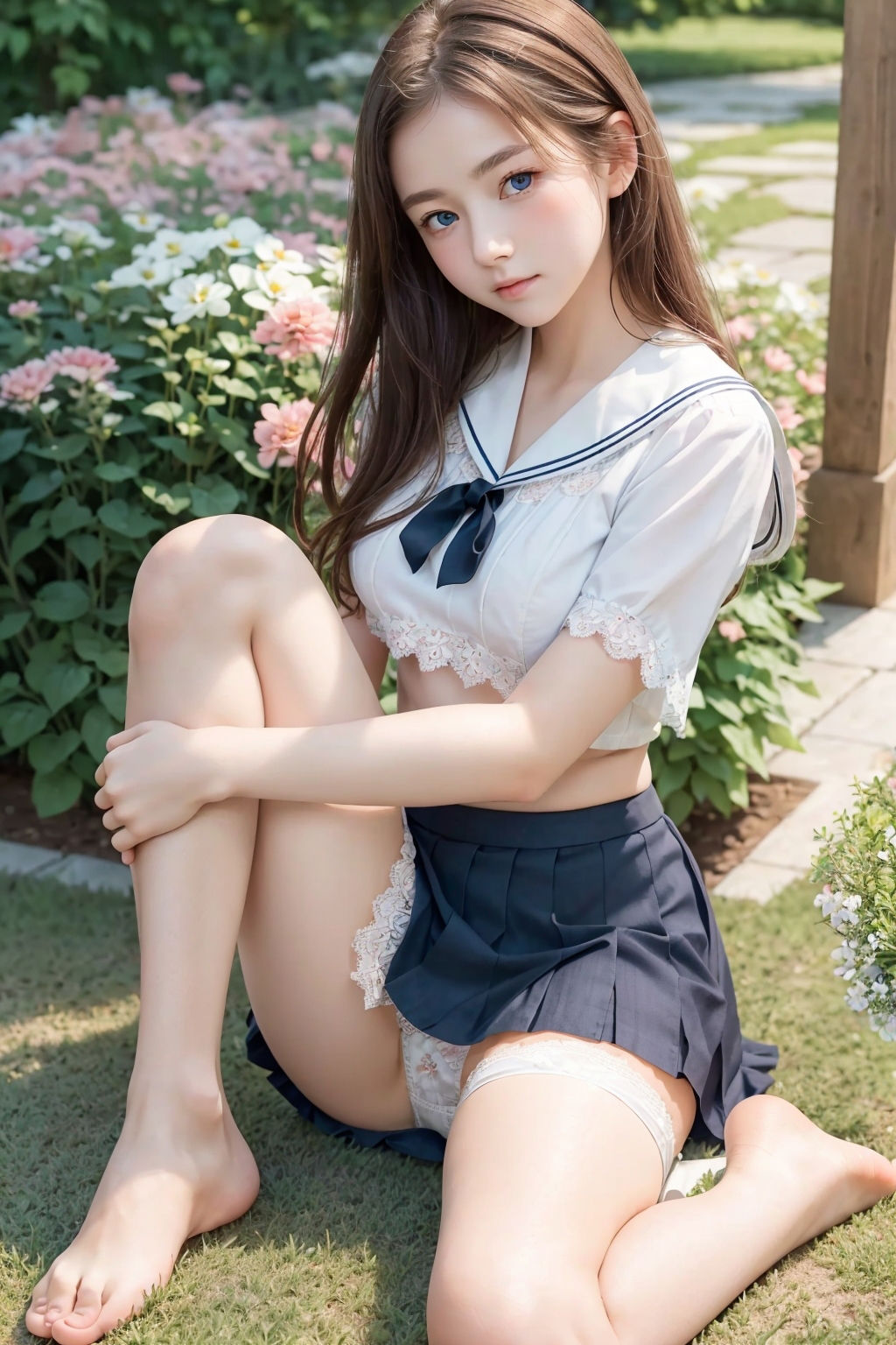 サンプル画像1:【パンチラAIイラスト】癒しの白いパンチラ集500枚〜パート 1(ホワイトいらすと) [d_449035]