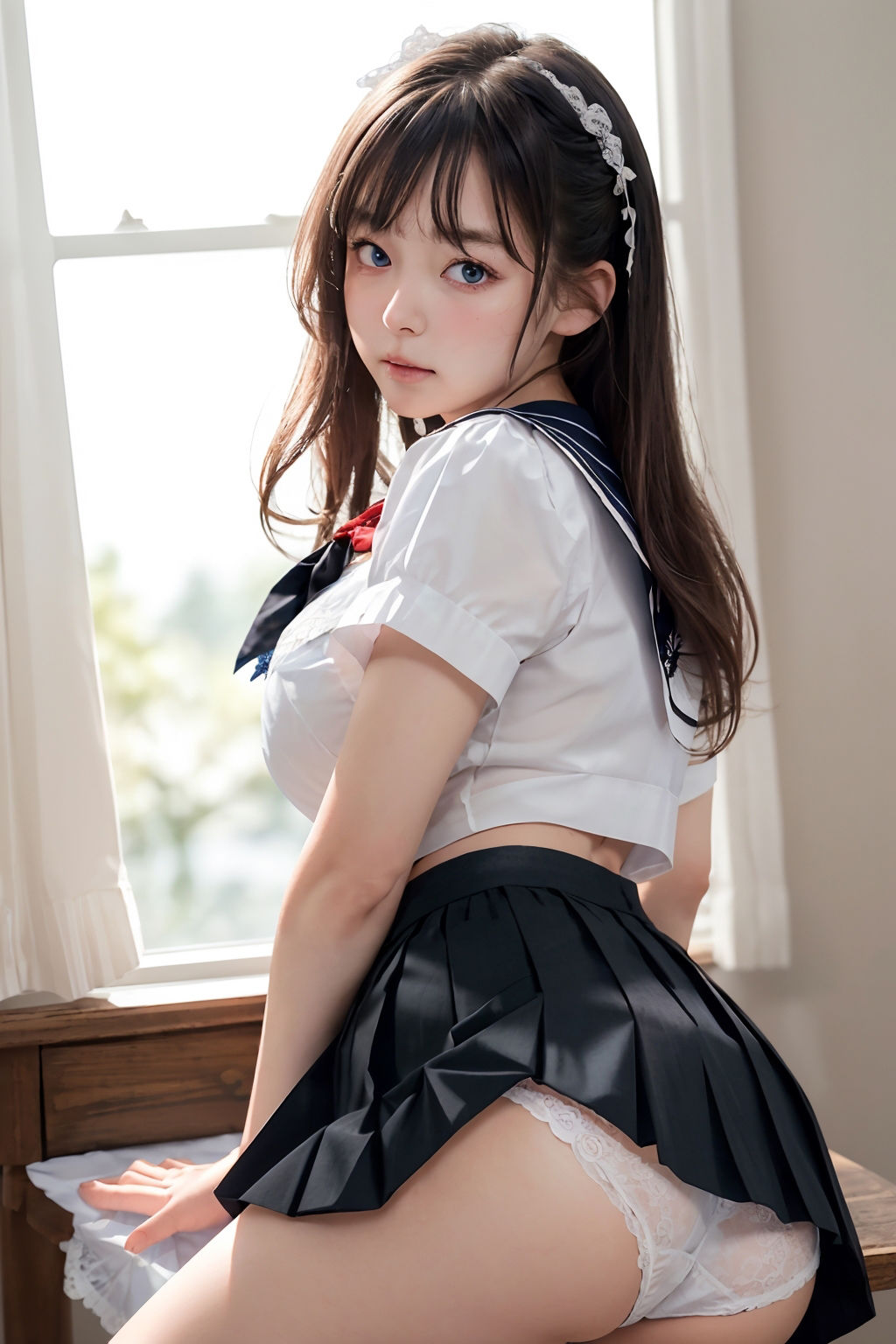 サンプル画像2:【パンチラAIイラスト】癒しの白いパンチラ集500枚〜パート 1(ホワイトいらすと) [d_449035]