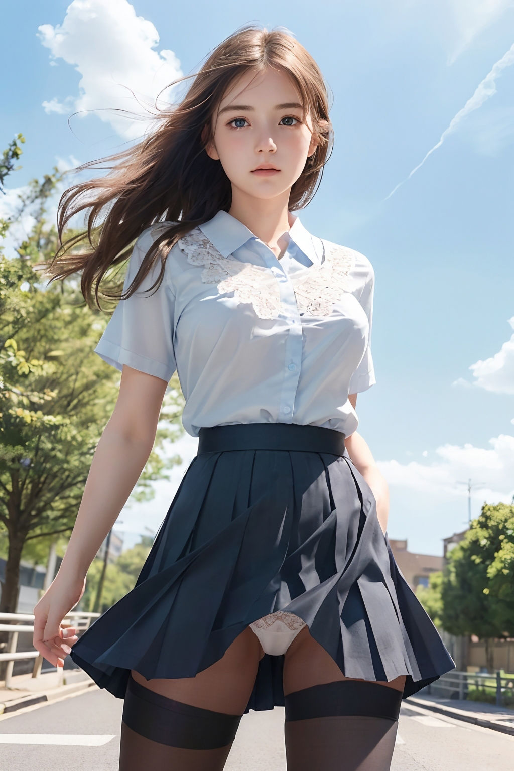 サンプル画像3:【パンチラAIイラスト】癒しの白いパンチラ集500枚〜パート 1(ホワイトいらすと) [d_449035]