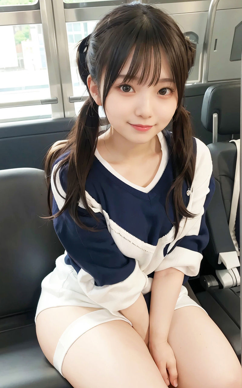 サンプル画像3:【AI写真集】バスの中でナイショの露出(AIde作成坊) [d_449041]