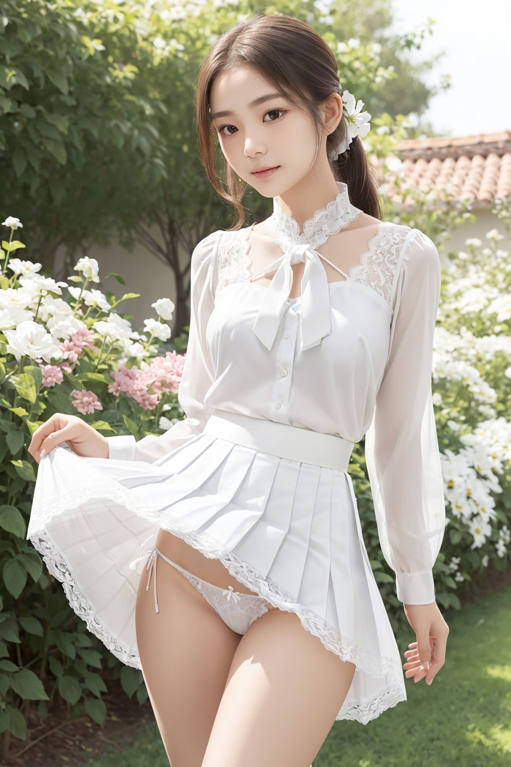 サンプル画像3:【パンチラAIイラスト】癒しの白いパンチラ集500枚〜パート 3(ホワイトいらすと) [d_449051]