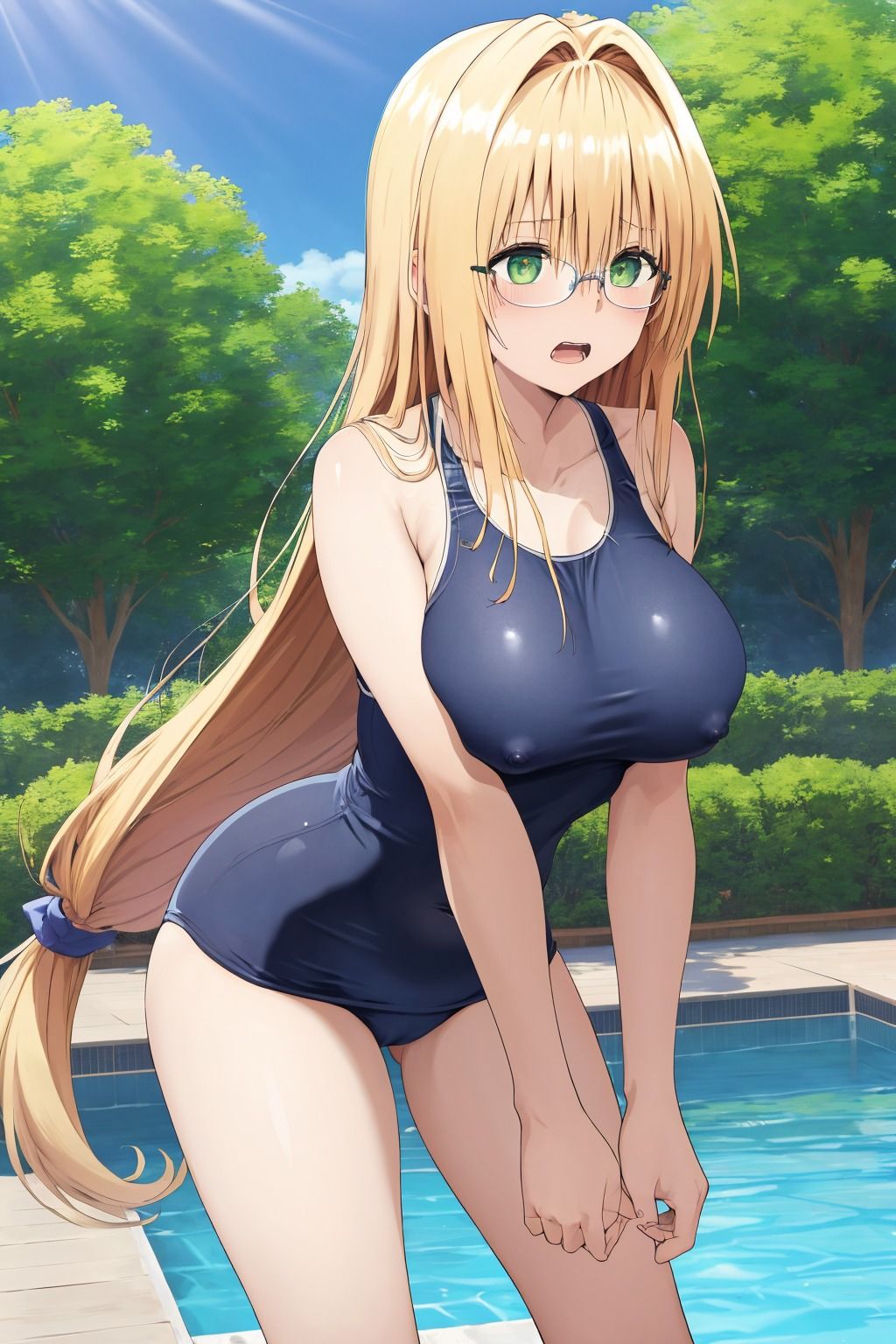 サンプル画像2:金髪巨乳眼鏡ドジっ子教師・ティ●ーユ先生のHなイラスト集！(アトリエわたあめ) [d_449217]