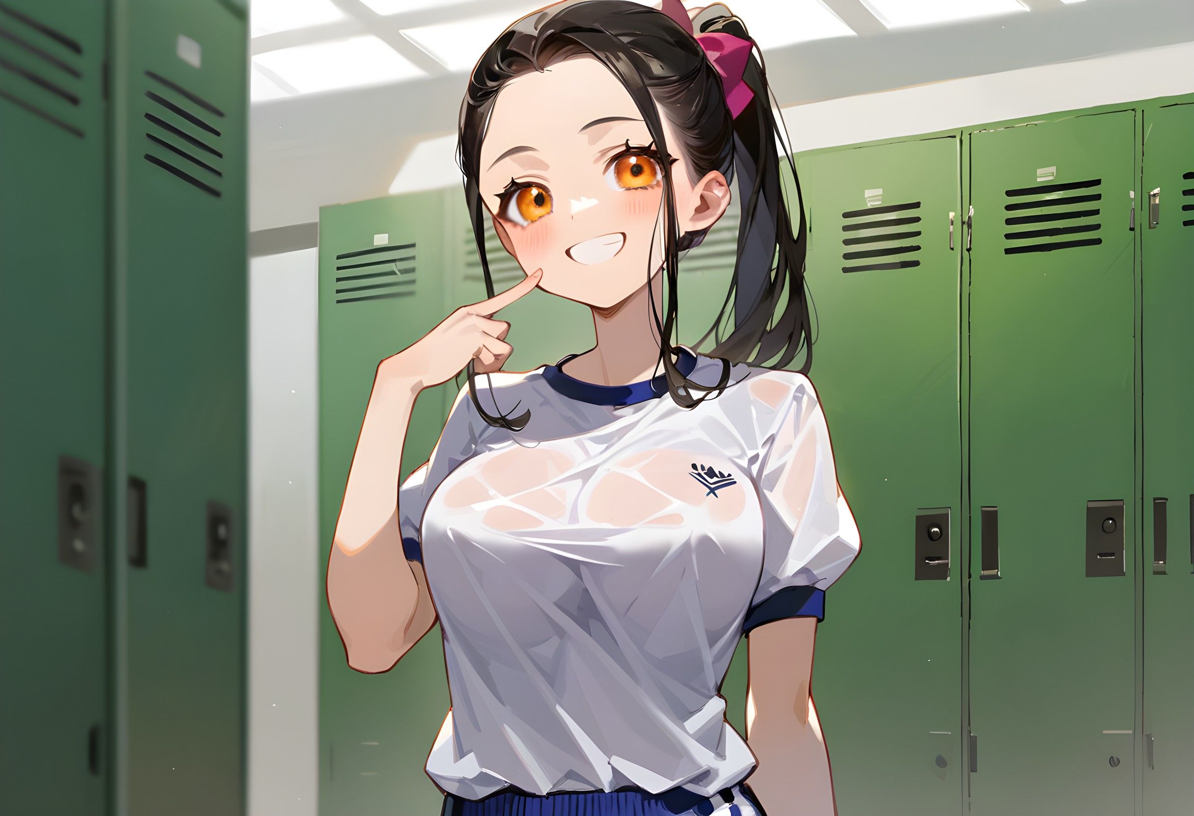 サンプル画像5:黒髪ポニーテール少女の日常 〜巨乳編〜(強調ロータリー) [d_449219]