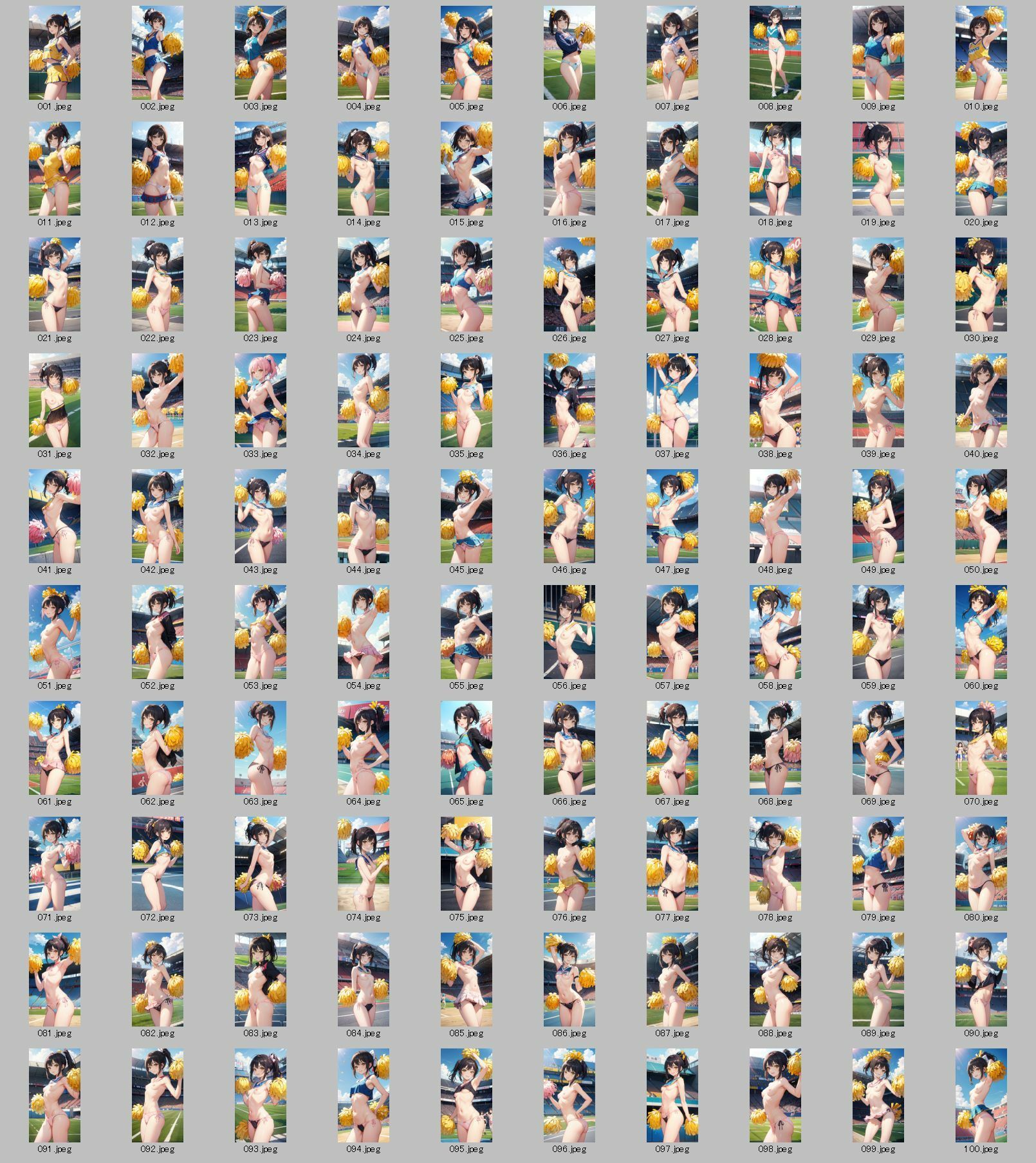 サンプル画像6:AI生成セクシーチアリーダーイラスト集 Vol.1(美伝プロジェクト) [d_449222]