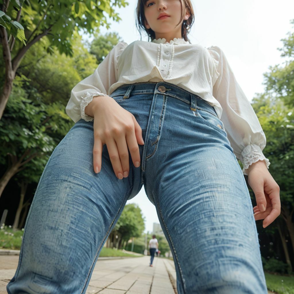 サンプル画像3:公園でママ友に出会ったのだが、 いろいろ見えそうで 目のやり場に困っている僕 6(ムネキュンAI妄想) [d_449246]