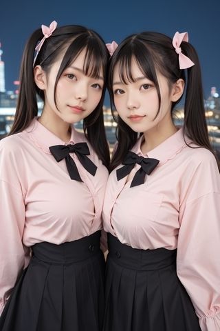 サンプル画像5:【443枚】W巨乳の乳合わせ(AIグラビアRIU) [d_449473]