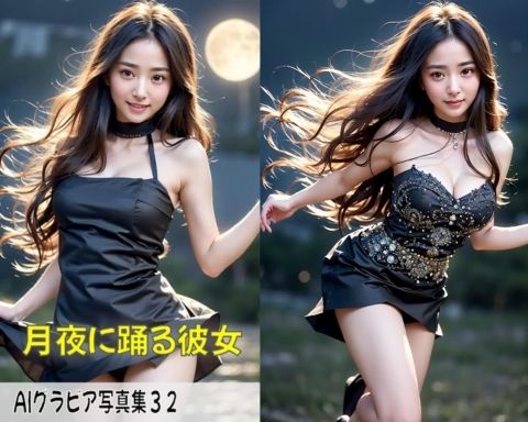 サンプル画像1:AIグラビア写真集32〜月夜に踊る彼女〜(ねも) [d_449574]