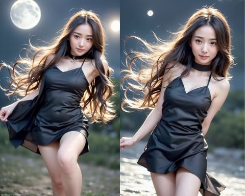 サンプル画像2:AIグラビア写真集32〜月夜に踊る彼女〜(ねも) [d_449574]