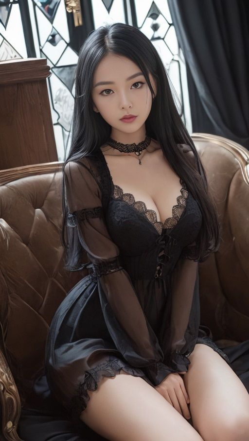 サンプル画像2:黒ゴスでパシャリ写真集(666のAI美女倶楽部) [d_449917]