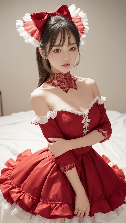 サンプル画像5:赤ドレスでパシャリ写真集(666のAI美女倶楽部) [d_449952]