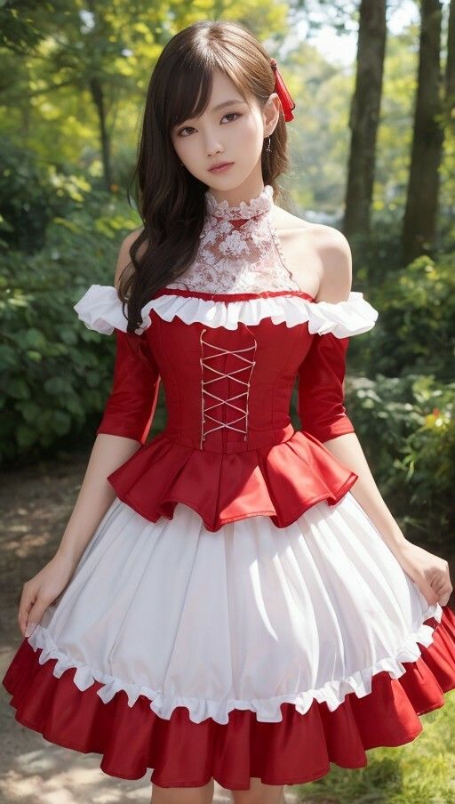 サンプル画像6:赤ドレスでパシャリ写真集(666のAI美女倶楽部) [d_449952]