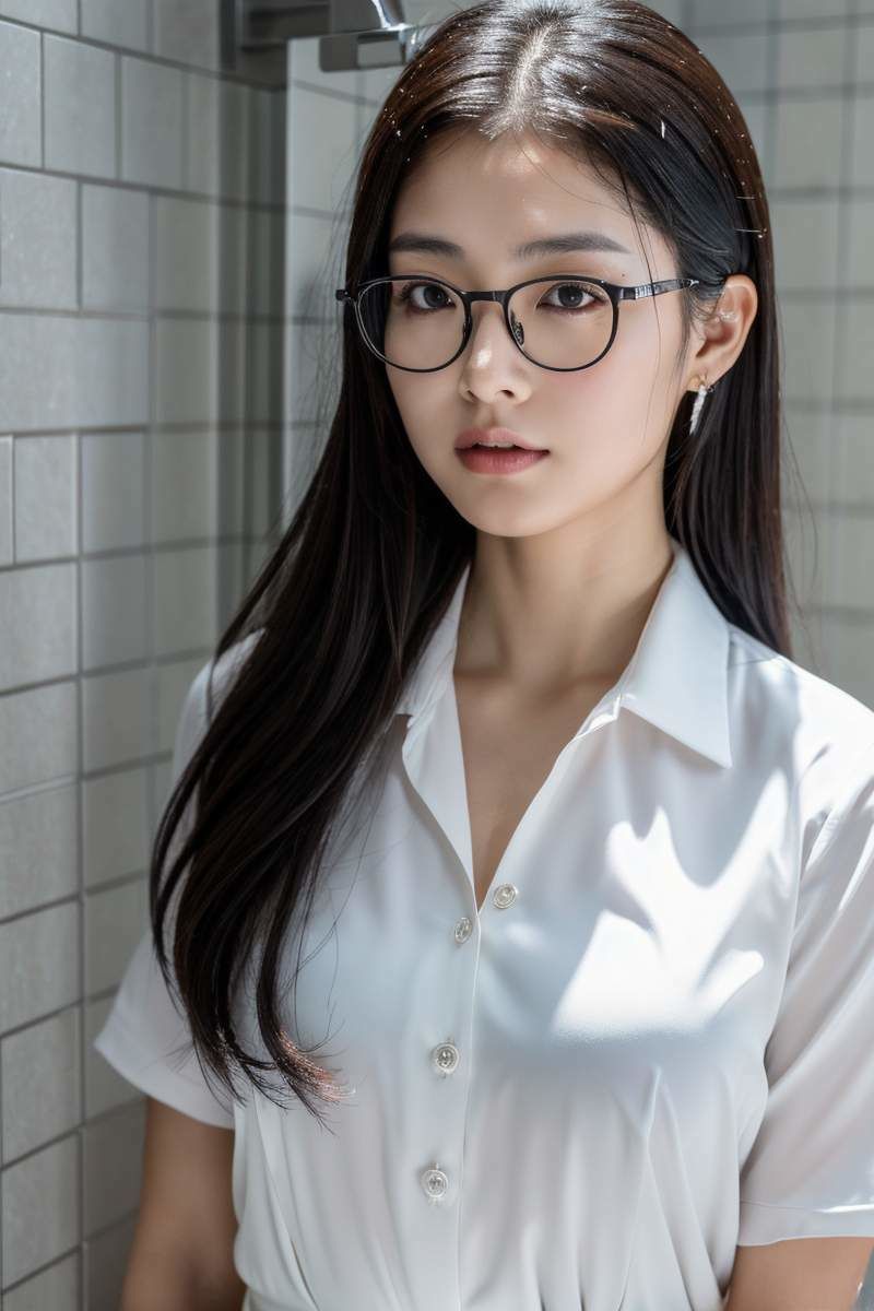 サンプル画像1:AIグラビア写真集 オフィスの天使たち シャワールーム編(変態マスクさん) [d_450334]