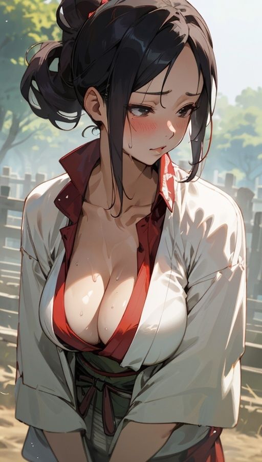 サンプル画像2:汗ばむ村娘AI美女イラスト集100選(ぼんばいえ) [d_450456]