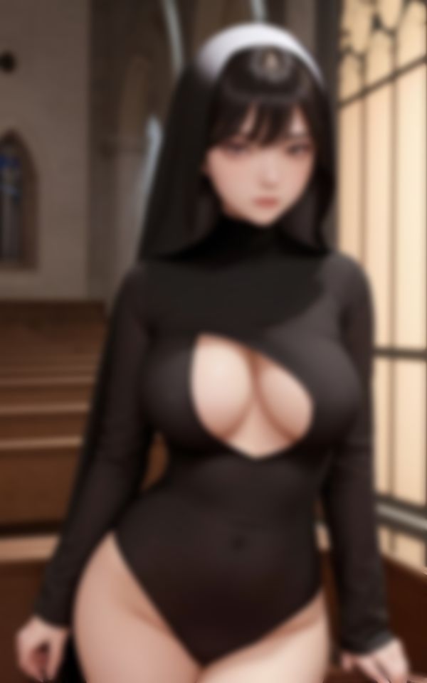 サンプル画像2:ワケあり淫乱巨乳シスター背徳たっぷりのヌード写真集(魅せるAI社) [d_450625]