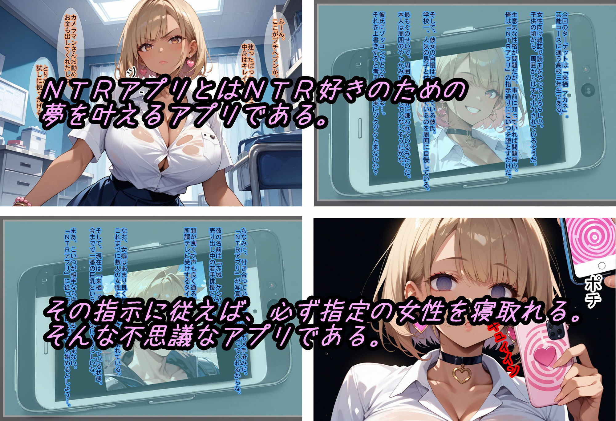 サンプル画像1:【NTRアプリ2】生意気な読モ ギャルを従順なメスに墜とすまで(魔術師プロトン2D) [d_450896]