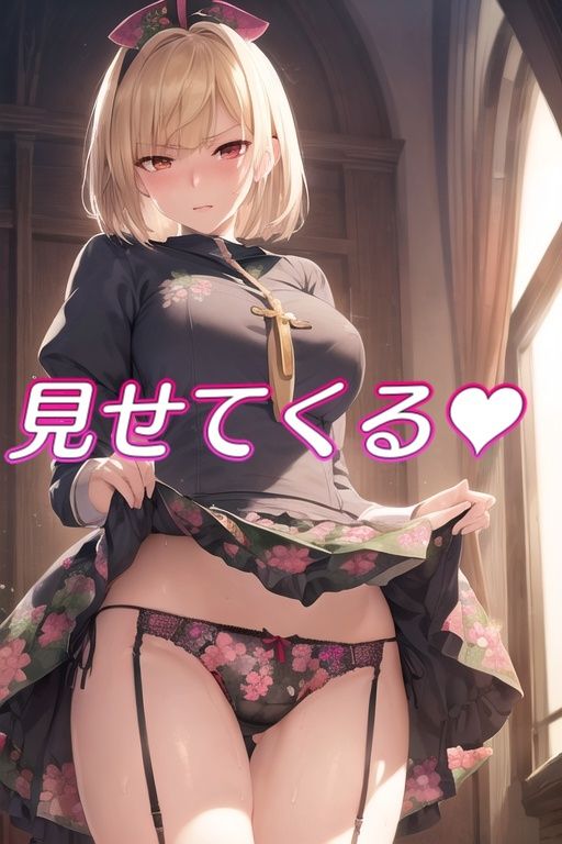 サンプル画像4:嫌な顔してパンツ見せてくる女の子〜聖女編〜(AIパンツ部) [d_450916]