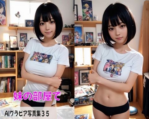 サンプル画像1:AIグラビア写真集35〜妹の部屋で〜(ねも) [d_451010]