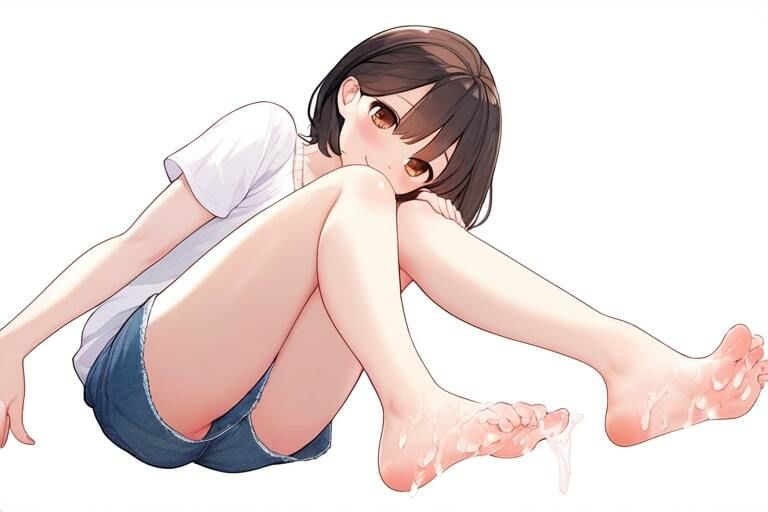ショートカット女子と足エッチ〜ぶっかけまくる〜のサンプル画像 6