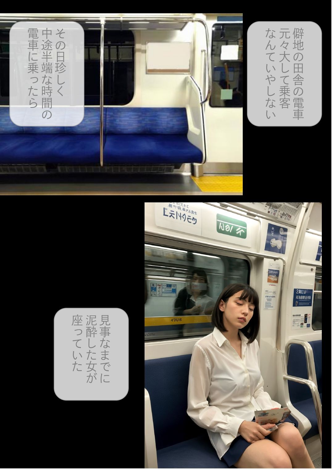 サンプル画像2:［ストーリー＋大量画像！］電車で見つけた泥●女 中出し電車痴●(顔面最強美双子（AI2Twins）) [d_451382]
