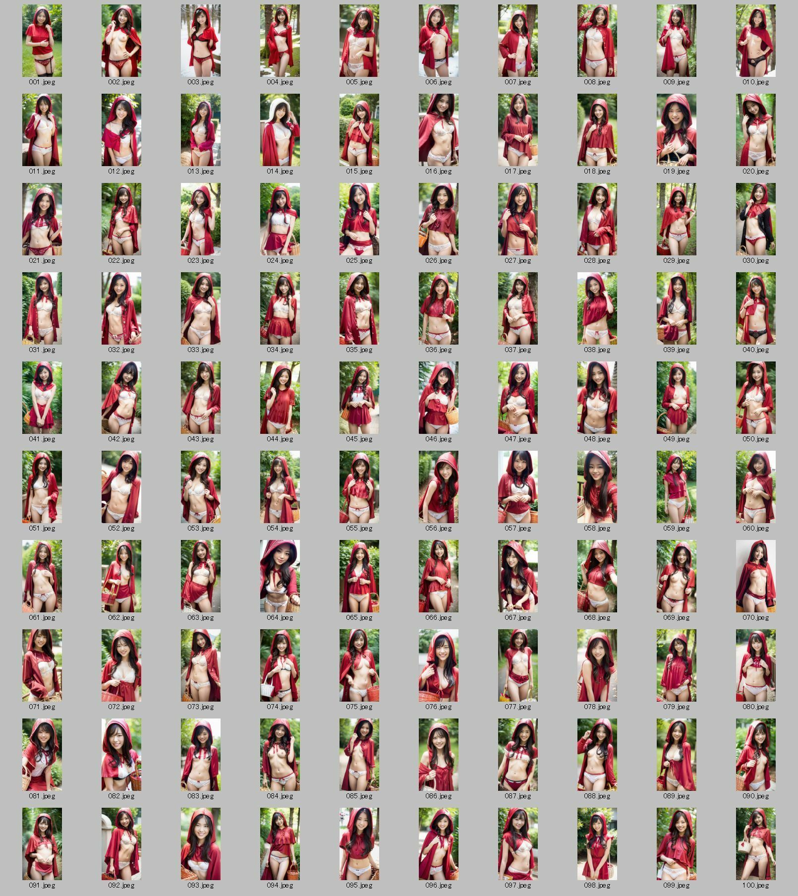 サンプル画像6:AI生成 赤ずきんの誘惑:セクシーコスプレ写真集 Vol.1(美伝プロジェクト) [d_451648]