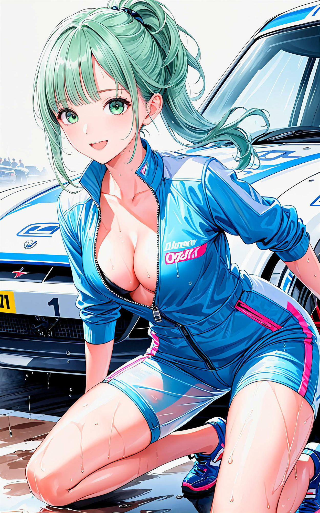 サンプル画像2:エチエチカーレース部 レース後の汗だく女子と禁断のエチエチドリフト！ vol.2(BETA) [d_451653]