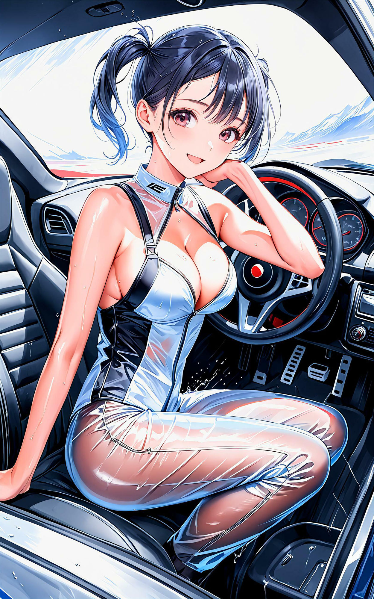 サンプル画像4:エチエチカーレース部 レース後の汗だく女子と禁断のエチエチドリフト！ vol.2(BETA) [d_451653]