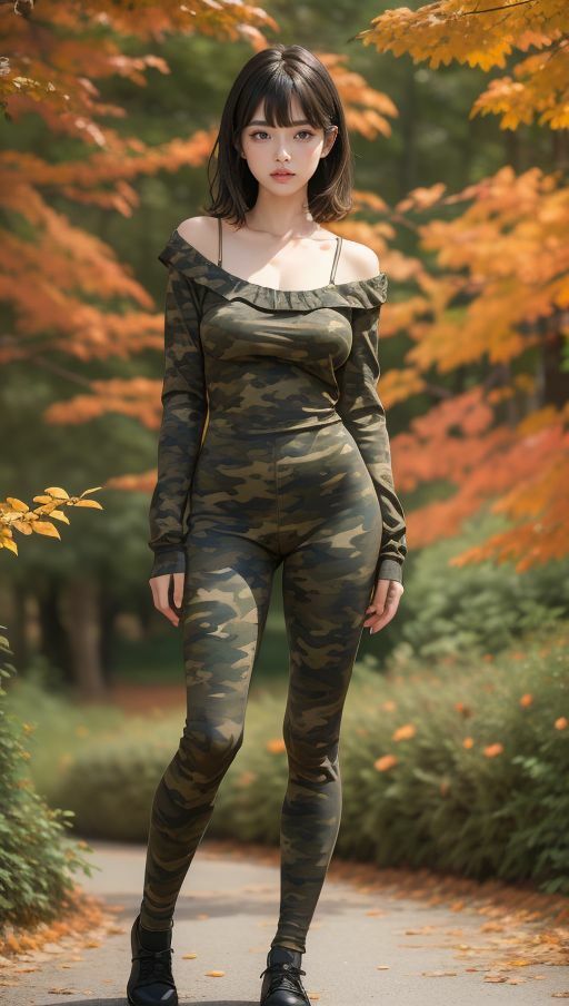 サンプル画像5:迷彩柄でパシャリ写真集(666のAI美女倶楽部) [d_451725]