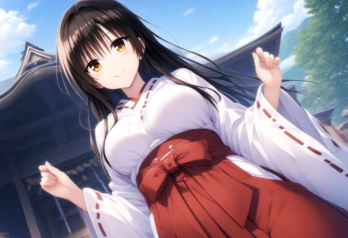 サンプル画像1:古〇川唯 巫女衣装神社エッチ(タカーノ) [d_451884]