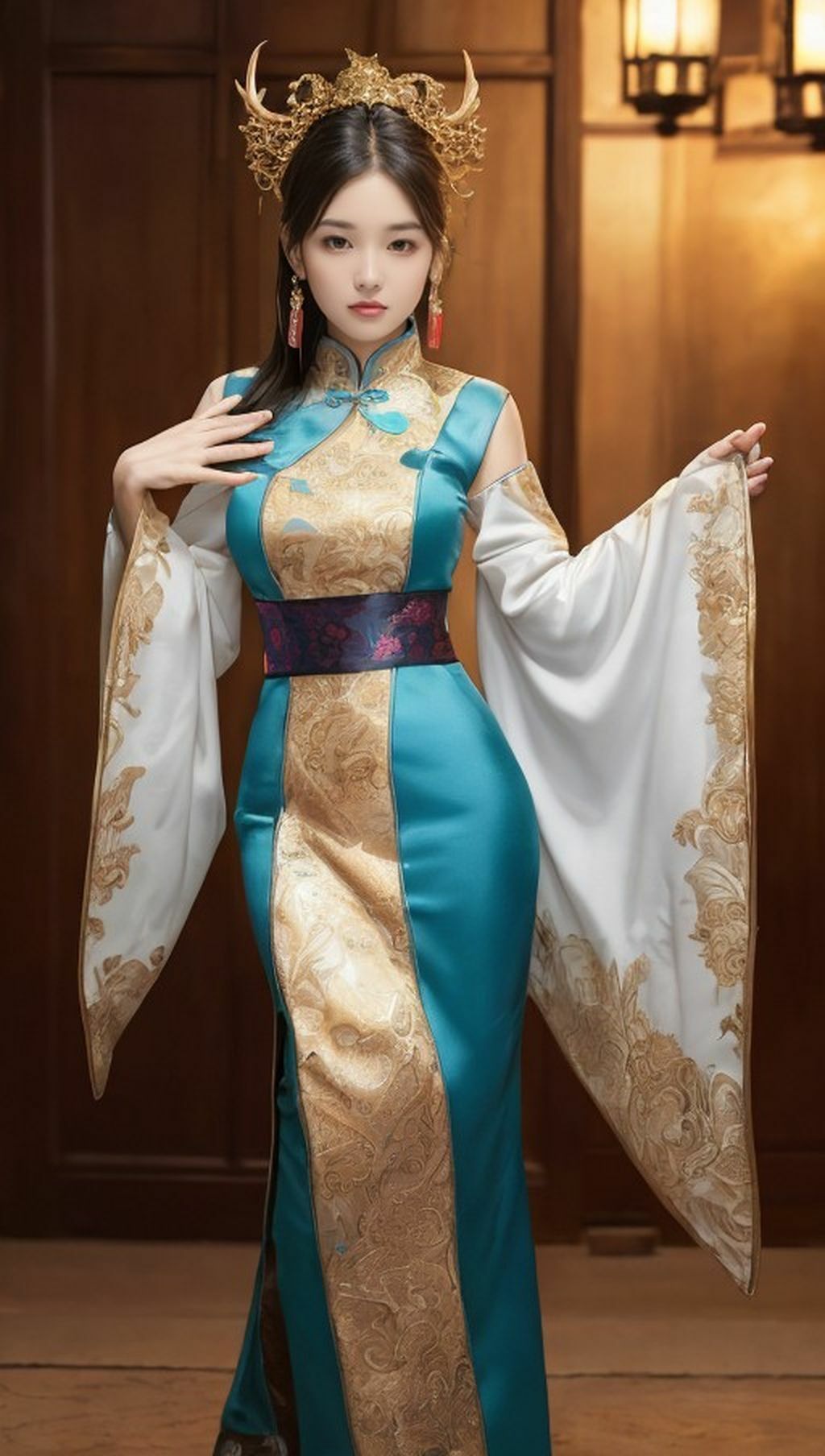 サンプル画像3:アジアンドレスでパシャリ写真集(666のAI美女倶楽部) [d_452157]