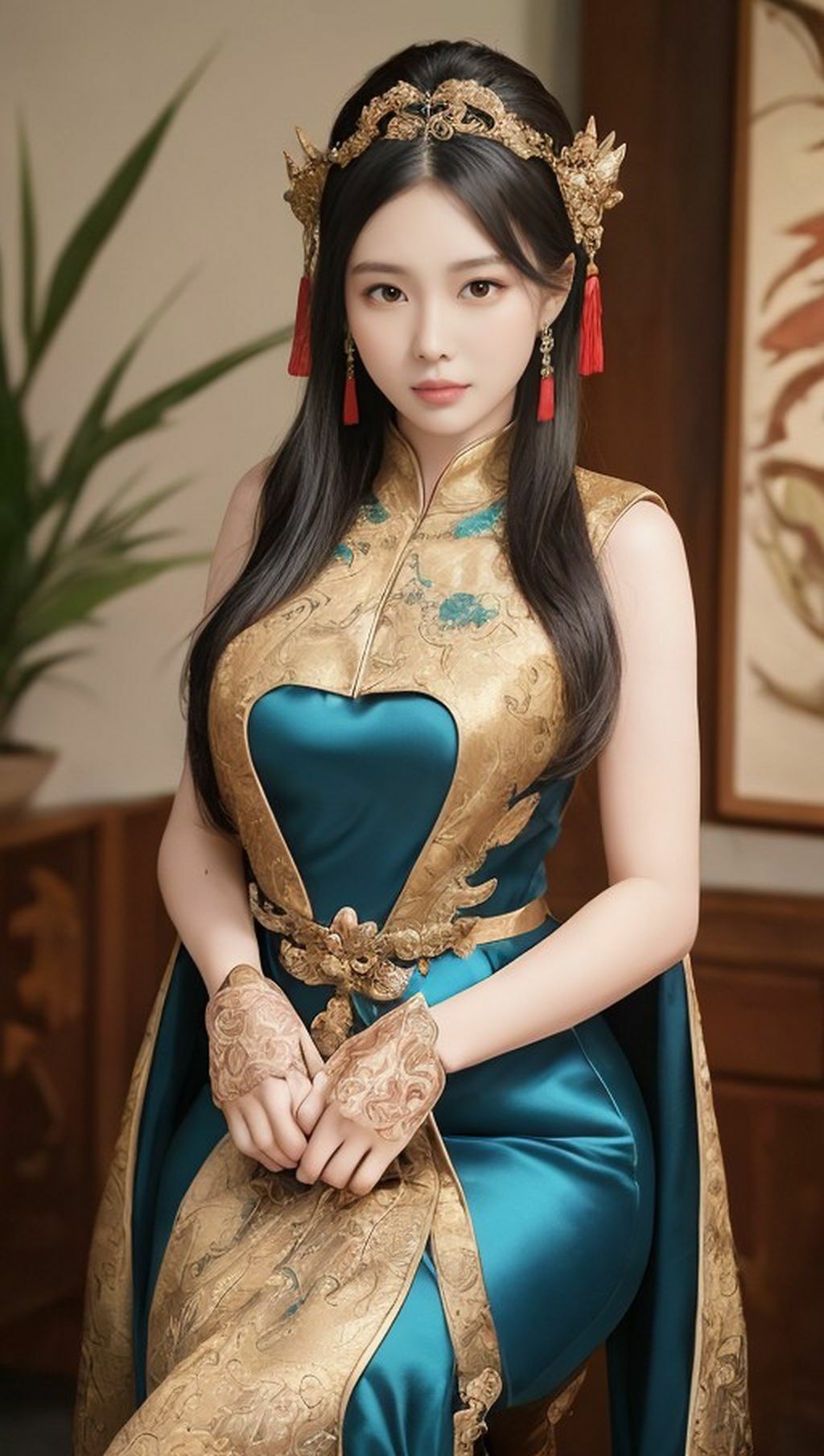 サンプル画像4:アジアンドレスでパシャリ写真集(666のAI美女倶楽部) [d_452157]