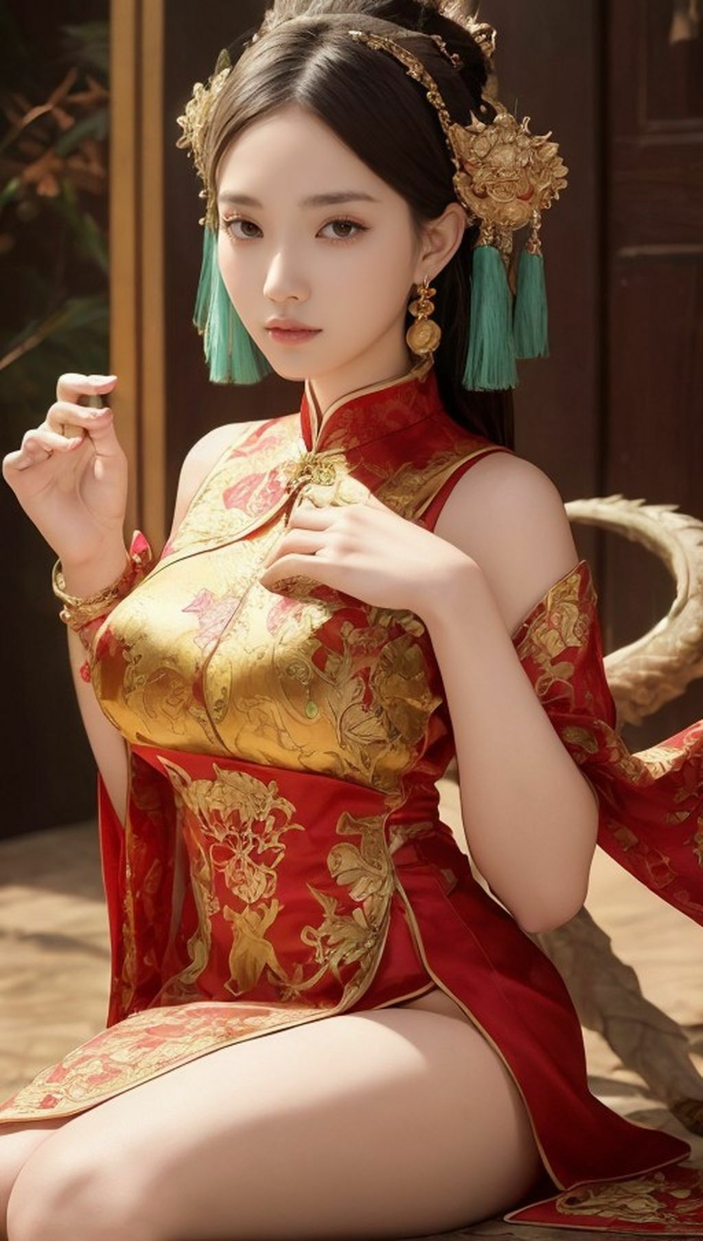 サンプル画像5:アジアンドレスでパシャリ写真集(666のAI美女倶楽部) [d_452157]