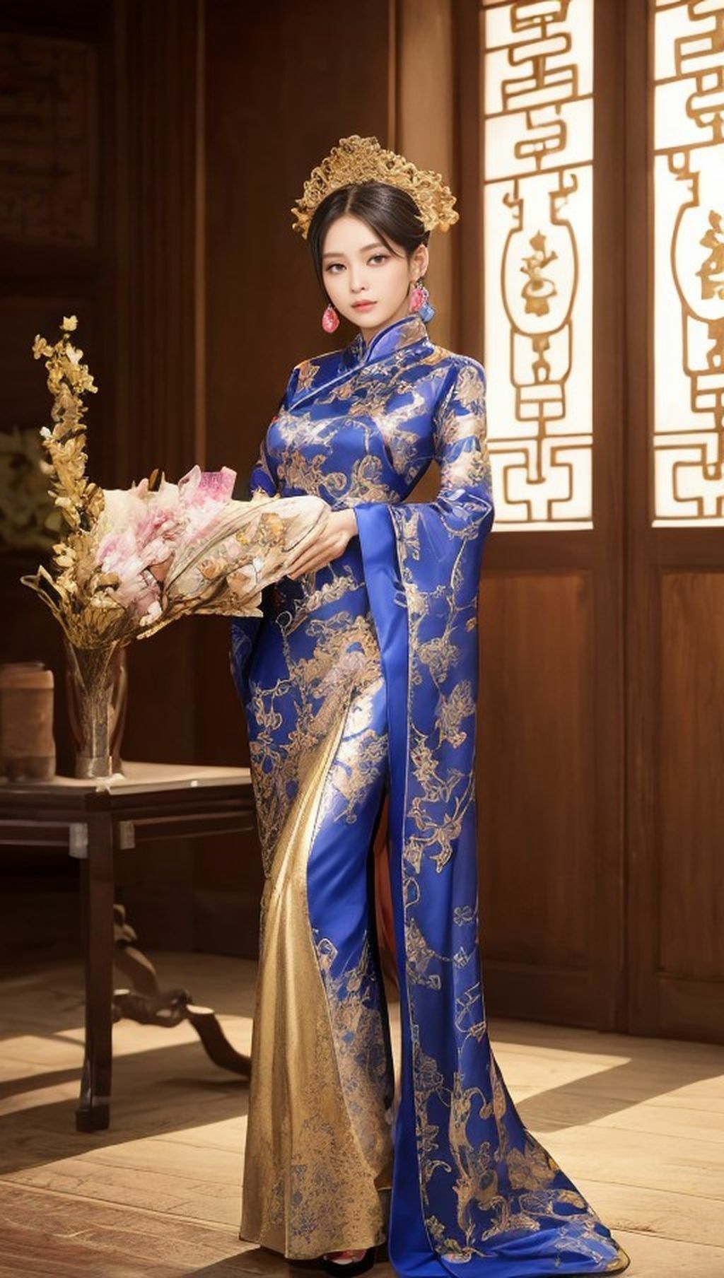 サンプル画像6:アジアンドレスでパシャリ写真集(666のAI美女倶楽部) [d_452157]