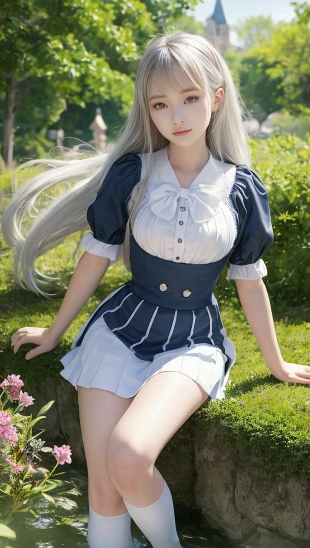 サンプル画像3:ワンダーランドガーデンコスでパシャリ写真集(666のAI美女倶楽部) [d_452169]