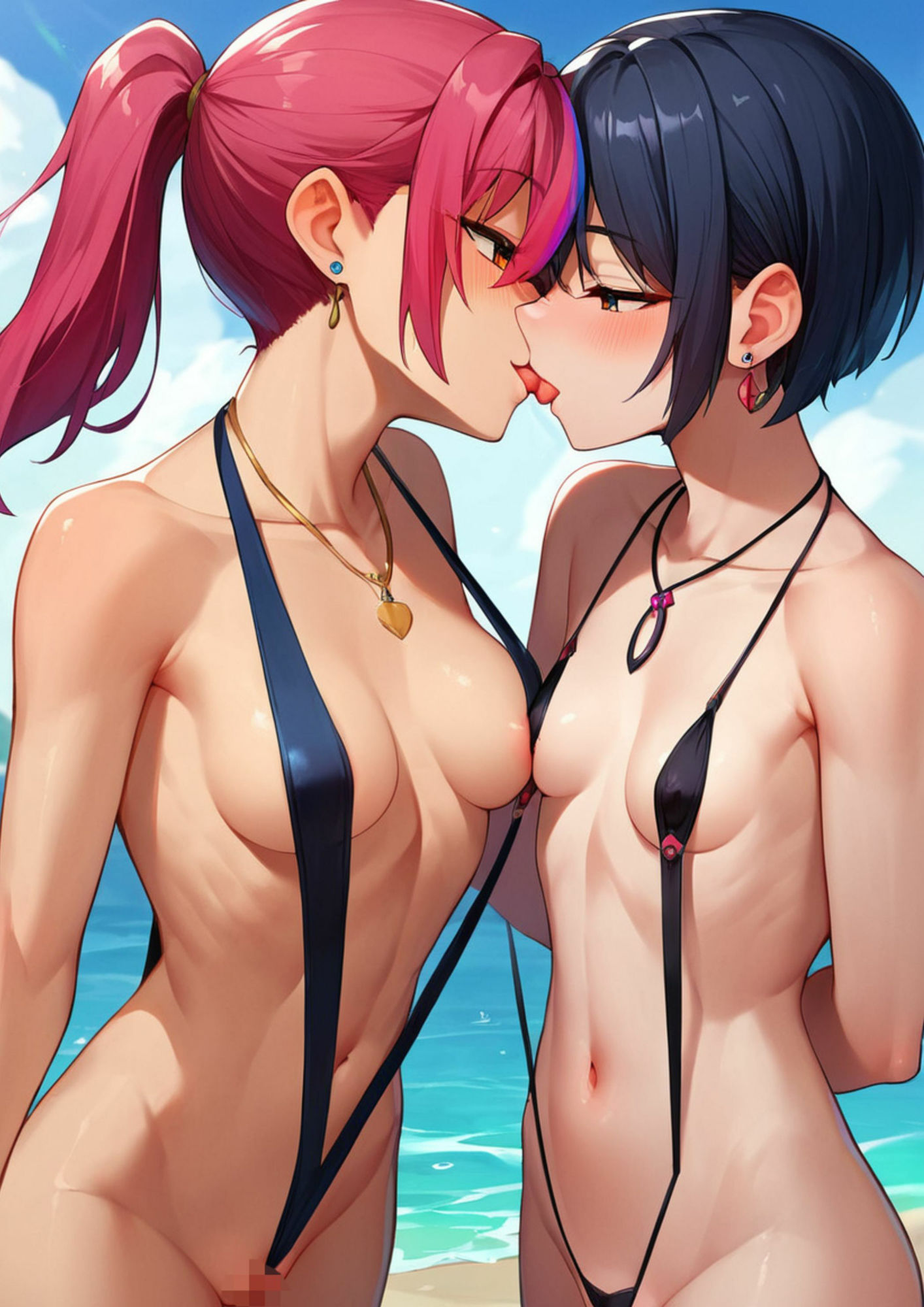 サンプル画像2:女友達禁断のリゾート旅行AIアニメイラスト集(アイデン) [d_452355]