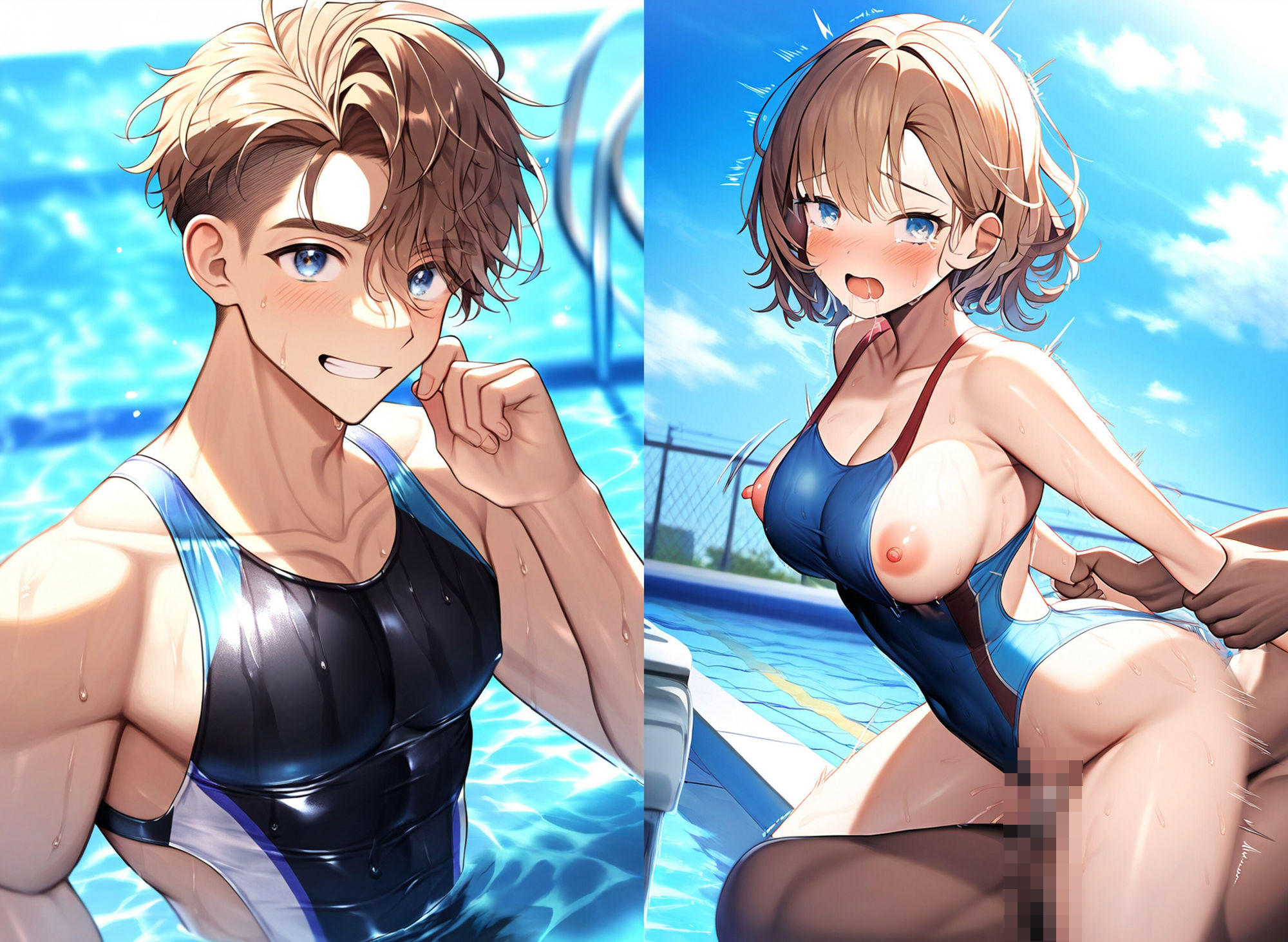 サンプル画像2:性転換（TS）で美女になった学校の男たちをメス堕ちさせて精子をぶっかけ(黒糖サムライ) [d_452676]