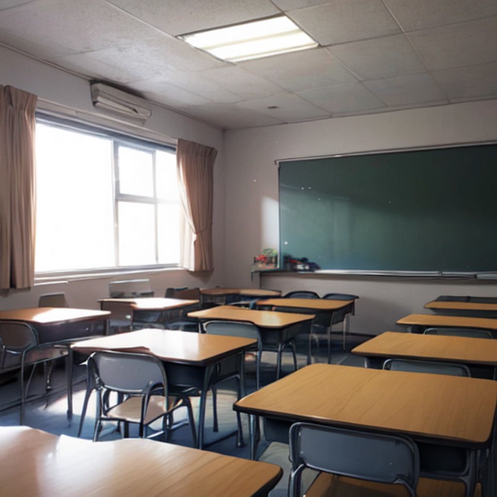 サンプル画像1:現代の教室 素材(豊川内角) [d_452791]