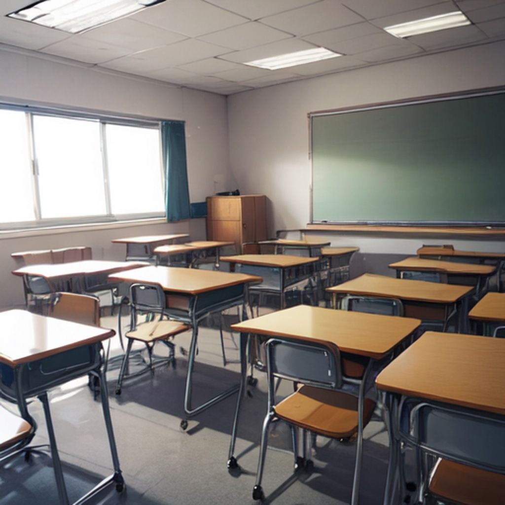 サンプル画像2:現代の教室 素材(豊川内角) [d_452791]