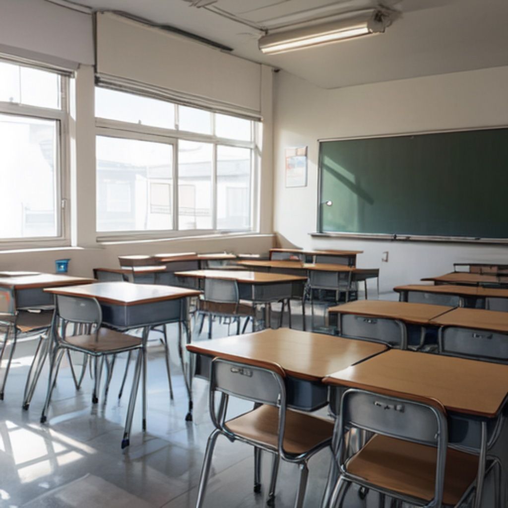 サンプル画像4:現代の教室 素材(豊川内角) [d_452791]