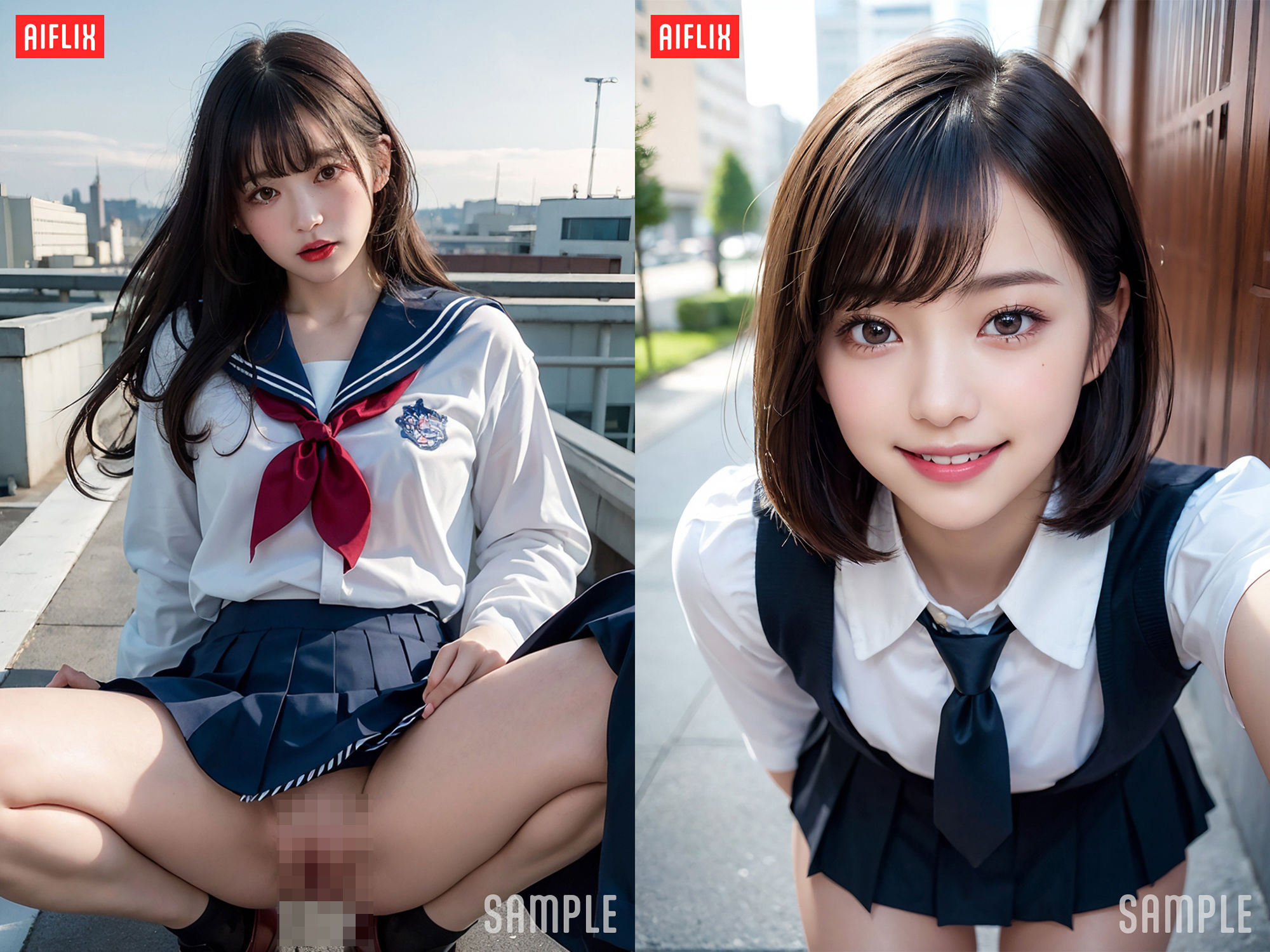 サンプル画像2:清楚JKと秘密の放課後。〜18歳美少女の、誰にも言えない内緒の時間〜 Vol.1＋2(AIFLIX) [d_452861]