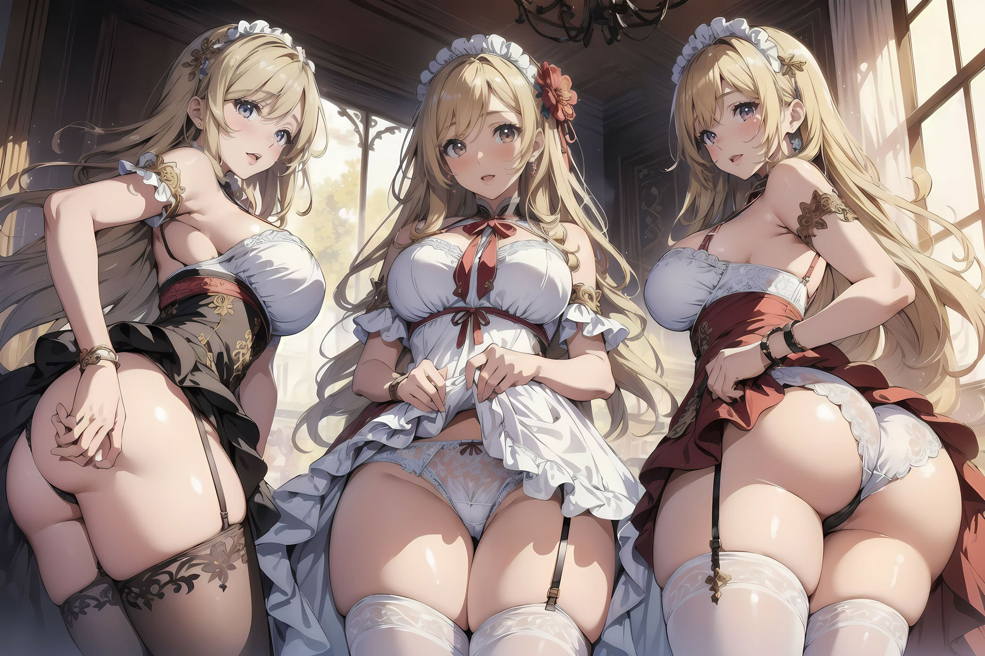 サンプル画像5:メイド達のモーニング下着チェック(るんぽす) [d_452964]