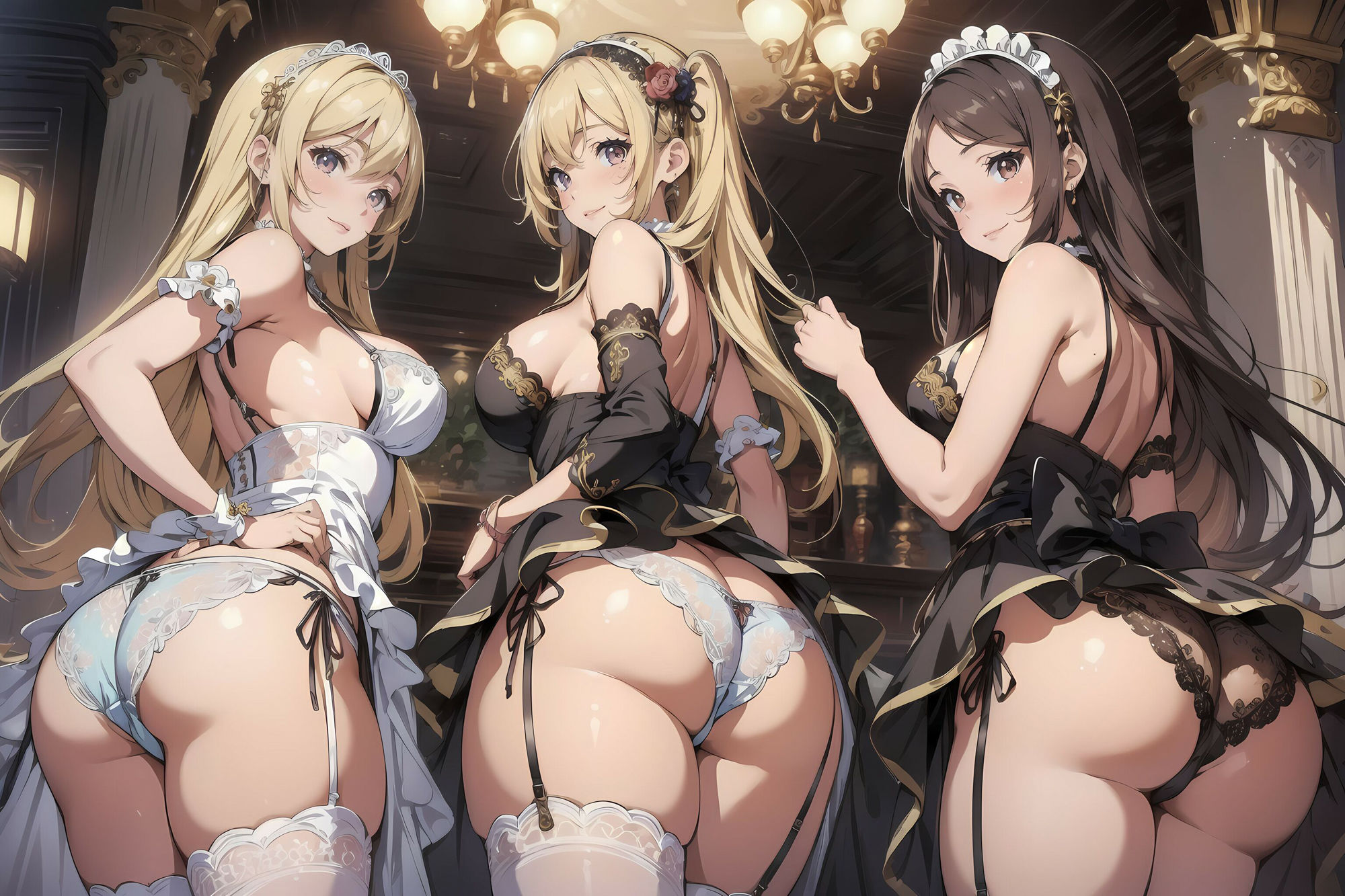 サンプル画像6:メイド達のモーニング下着チェック(るんぽす) [d_452964]