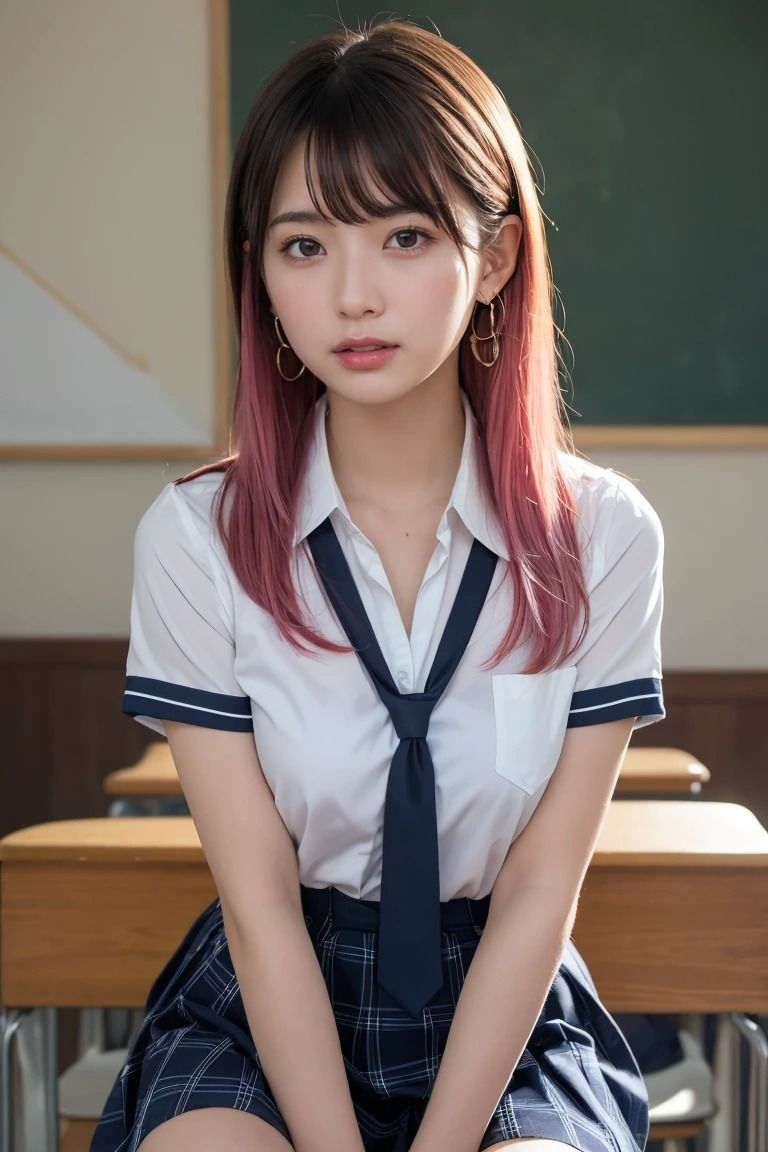 サンプル画像3:彼女の秘密の放課後:制服の誘惑(AI美女ギャラリー) [d_453322]