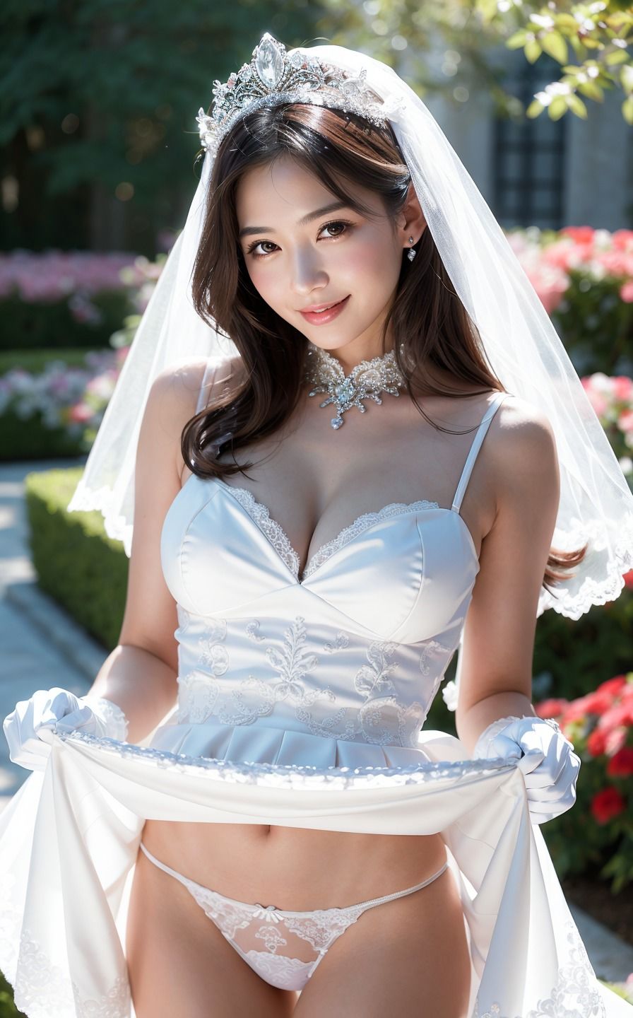 サンプル画像4:ウェディングドレス姿の花嫁さん、パンツ見せてください(エイトランド) [d_453396]